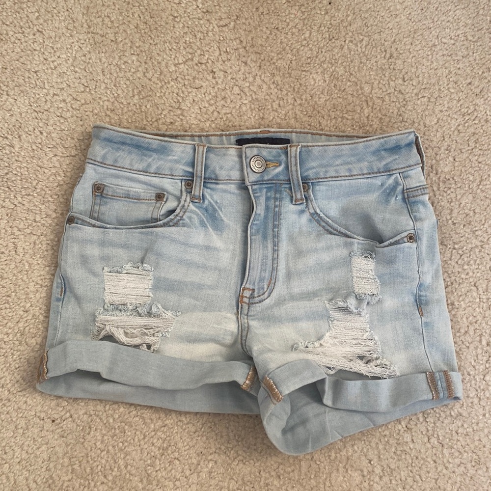Aeropostale Women’s Light Wash Denim Shorts Junior 2